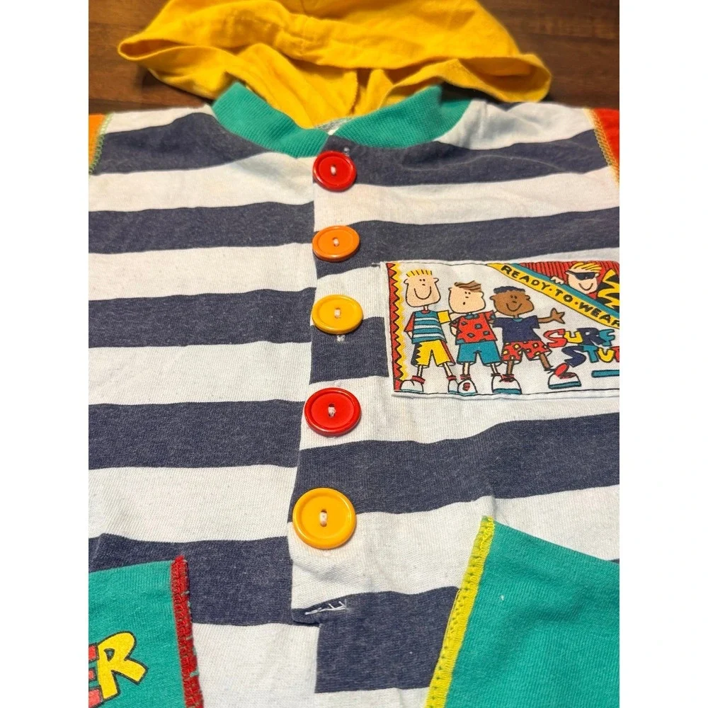 Vintage 80s Y2K color block one piece outfit.  Surf rider. Size 9 months.  Rare